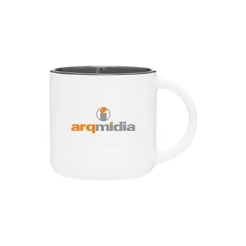 Image of 48 Customized 14 oz Minolo Mug - Matte White - Storm Gray