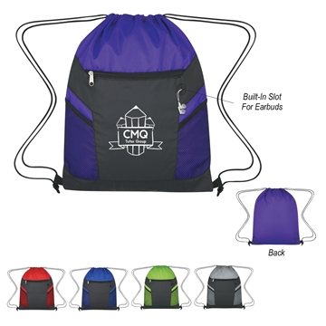 Ripstop Drawstring Bag - Multi-Pocket