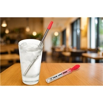 Sip 'N Slide Telescoping Straw With Cleaning Brush - Stainless Steel & Collapsible