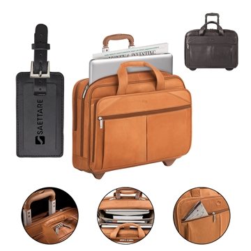 Solo NY® Walker Leather Rolling Case - Full-grain Leather