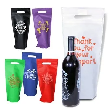 Image of 150 Custom Thrifty Single Bottle Wine Bag - Heat Sealed