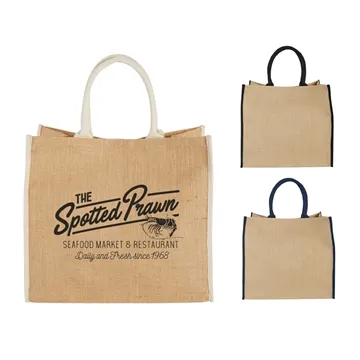 Image of 50 Custom Large Jute Tote - Spacious & Lightweight
