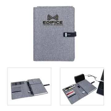 Image of 13 Promotional Binghamton RPET Padfolio w/ Wireless Phone Charger ...