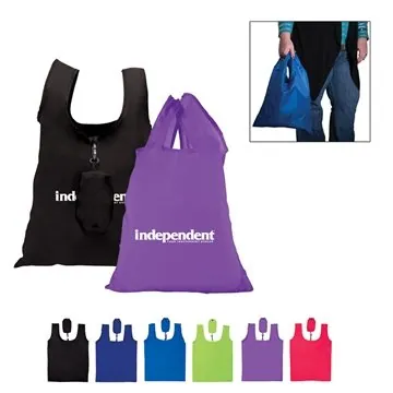 Image of 150 Promotional Polyester Folding Grocery Tote Bag - 33lb Capacity ...