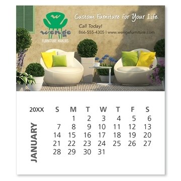 Business Card Magnet with 12-Sheet Calendar - 30 Mil & Flexible