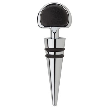 Basilia Bottle Stopper - Metal & Leatherette