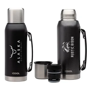 Image of 12 Custom iCOOL Silverton 34 oz Double Wall, Stainless Steel Water ...