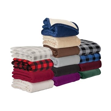 Brookline Micro Mink Sherpa Blanket - 50x60 & Plush