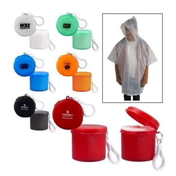 Image of 250 Customized Travel Rain Poncho - Pill Case Container