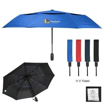42 Arc Telescopic Wind Resistant Umbrella With 100% rPET Canopy