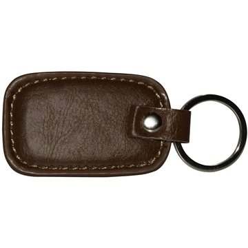 Rectangle Leather Keyring - Rustic