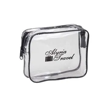 Image of 50 Custom Orangebag Clear Vinyl TSA Friendly Cosmetic Clutch Bag