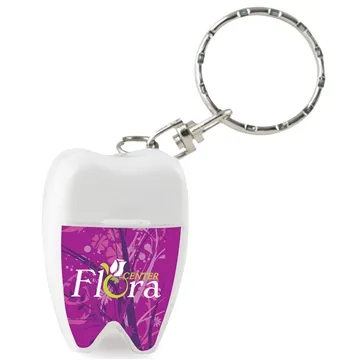 Image of 150 Promotional Tooth Shaped Dental Floss With Key Chain - ...