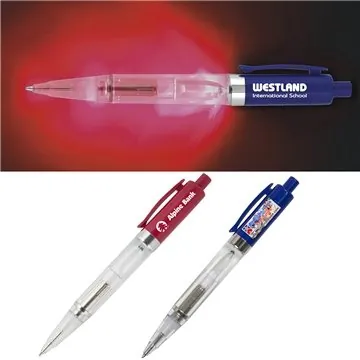 Image of 200 Promotional "LOMA" Light Up Pen with RED Color LED Light
