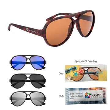 Rubberized Recycled Frame Aviator Sunglasses - UV400 Protection