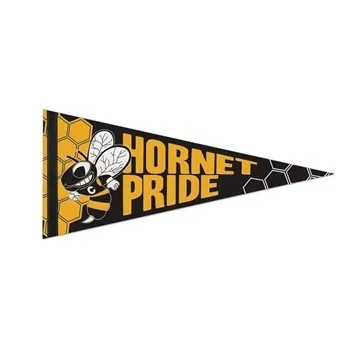 Image of 25 Custom 8" x 18" Premium Felt Pennant - With 1" sewn Strip - ...