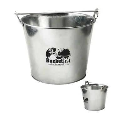 Image of 40 Promotional 5 Qt Galvanized Ice Bucket w/Bottle Opener - Rust ...