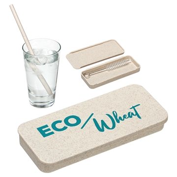 Eco Wheat Straw Kit With Cleaning Brush - Biodegradable