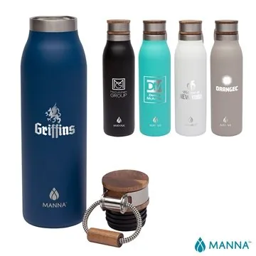 Image of 12 Custom Manna 18 oz Ascend Stainless Steel Water Bottle w/ ...