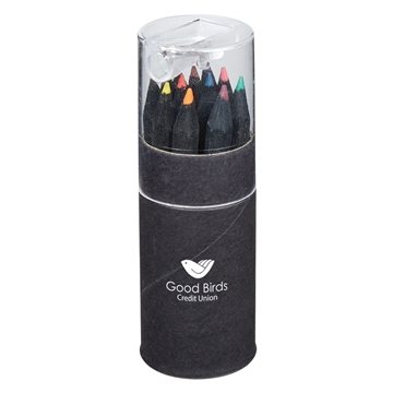 Image of 100 Custom Blackwood 12-Piece Colored Pencil Set In Tube With ...