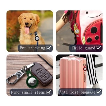 Protective Leather Case for Apple AirTag - Microfiber Interior
