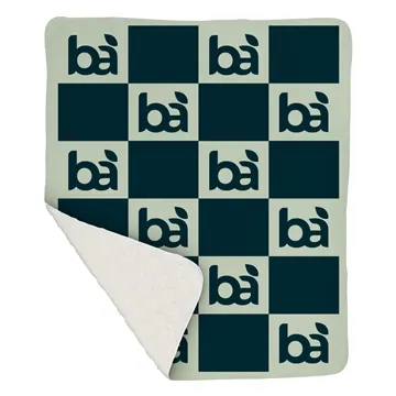 50 X 60 Checkerboard Knit Sherpa Blanket