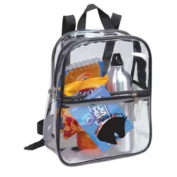 Image of 100 Custom Clear Backpack - Vinyl & Padded Straps