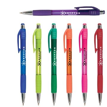 Image of 300 Customized Translucent Gripper Pen - Rubber Grip