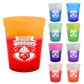 Cups-On-The-Go -16 oz Cool Color Change Stadium Cup - Temperature Reactive & Recyclable