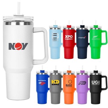 The Hippo Mug & Straw Lid 40 oz - Copper Lined & Temperature Control