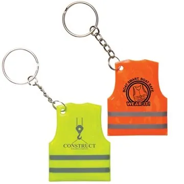 Image of 200 Promotional Reflective Safety Vest Keytag - High Visibility & ...