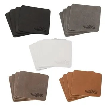 Image of 50 Customized Tanner Coaster Set (4) - USA Made & Genuine Leather
