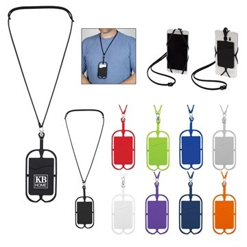 Silicone Lanyard With Phone Holder & Wallet - Case Compatible