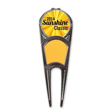 Divot Mark Repair Tool with Removable Ball Marker - Magnetic & Metal