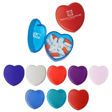 Image of 250 Customized Heart Pill Box - Compact & Versatile
