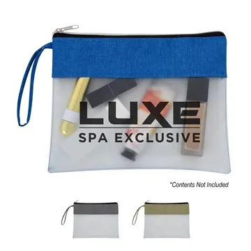 Image of 100 Promotional Heathered Frost Wristlet Pouch - Polyester & PVC