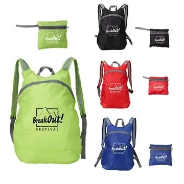 Image of 100 Promotional Ripstop Stow'n Go Backpack - Packable