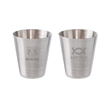 Mini 1 oz Stainless Steel Shot Glass - Brushed Finish