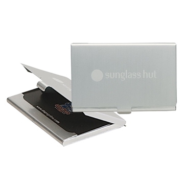 Aluminum Business Card Holder - Satin Finish & 10 Card Capacity