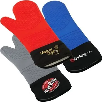 Image of 12 Custom 15" Silicone Oven Mitt - Heat Resistant & Cotton Insert
