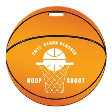Image of 150 Custom Basketball Shaped Luggage Tag - High Gloss & Travel ID