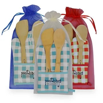 Image of 50 Custom Chef's Pocket Oven Mitt Bamboo Combo - Kitchen Set