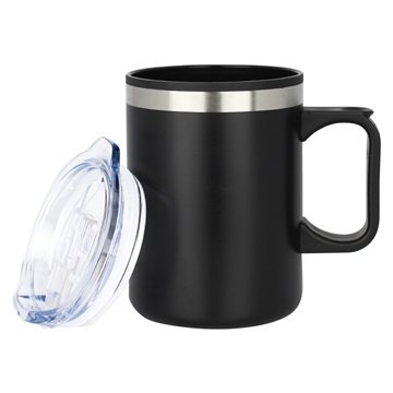 Laurie 14 oz Double Walled Stainless Steel Camper Mug - Ergonomic Handle