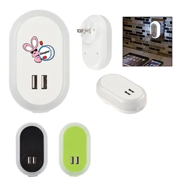 Image of 25 Custom UL Listed Nightlight A C Adapter With Dual USB Ports - ...
