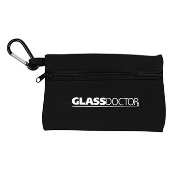 Image of 250 Customized Zipper Tote With Carabiner - Foam Lined