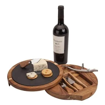 Image of 6 Custom Normandy Cheese Wine Charcuterie Set - Acacia Wood & ...