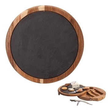 Normandy Cheese/Wine Charcuterie Set - Acacia Wood & Stainless Steel