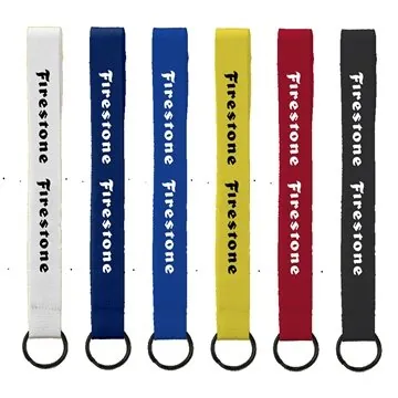 Image of 100 Custom 3/4" Sewn Polyester wrist Keychain with Metal ...