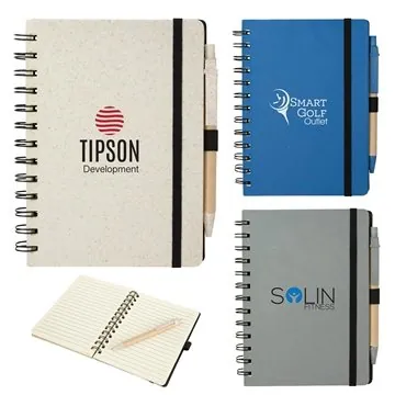Image of 50 Promotional Venture Junior Wheatstraw Notebook & Pen - ...