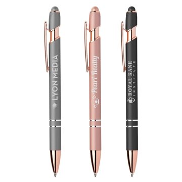 Ellipse Softy Rose Gold Metallic w/ Stylus - Laser - Rubberized Soft Touch